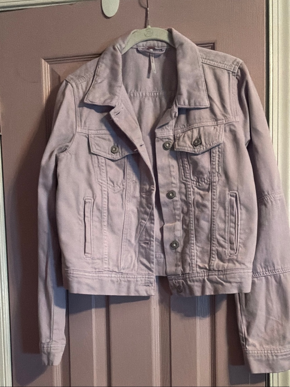Free People Pastel Lavender Denim Jacket
